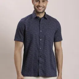 Turtle Blue Cotton Regular Fit Printed Shirt-picture-19