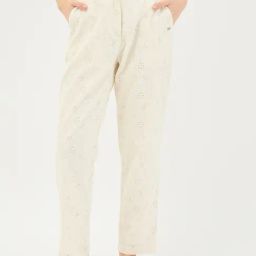 Elle White Pure Cotton Embroidered Trouser-picture-6
