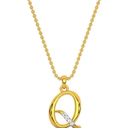 Kisna Diamond & Gold Jewellery 18k Alphabet Q Pendant-picture-41