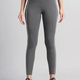 CULT Women's Dark Grey Train and Flow Cotton Tights image 4