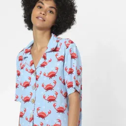 Only Light Blue Printed Shirt-image-39