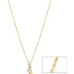 Mia by Tanishq 14 KT Yellow And White Gold Kao Diamond Necklace-picture-12