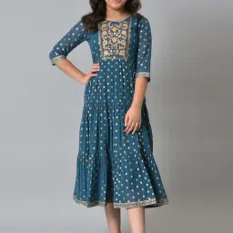 Aurelia Kids Blue Embroidered Dress-picture-21