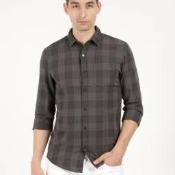 Wrangler Black Cotton Regular Fit Checks Shirt-picture-35