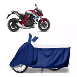Auto Pearl Bike Cover for Honda CB1000R Plus (White & Blue)-picture-38