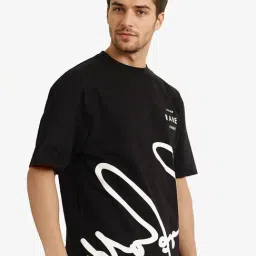 Rare Rabbit Black Oversized Graphic T-Shirt image 3