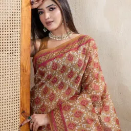 SHANVIKA Brown Pure Cotton Printed Saare image 5