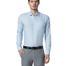 Park Avenue Light Blue Checks Shirt image 1