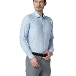 Park Avenue Light Blue Checks Shirt image 3