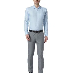 Park Avenue Light Blue Checks Shirt image 5