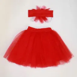 Many Frocks Kids Red Embellished Skirt image 2