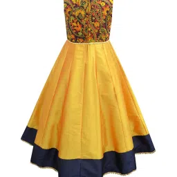 A.T.U.N. Yellow & Navy Embroidered Anarkali image 2