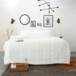 Spaces Silkysoy Solid White 90 GSM Microfibre Single Bed Quilt-image-7