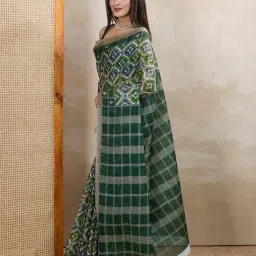 SHANVIKA Multi Pure Cotton Checks Saare image 3