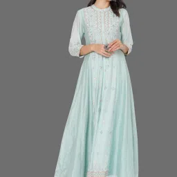 Ojas Design Blue Embroidered Kurta image 5