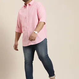 Sztori Men Plus Size Original Opaque Striped Casual Shirt image 4