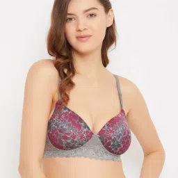 Clovia Grey Non Wired Padded T-Shirt Bra image 1