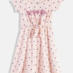U.S. Polo Assn. Kids Girls Conversational Printed Pure Cotton Fit & Flare Dress with Bow-picture-13
