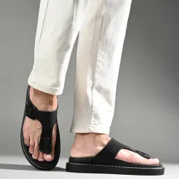 Louis Stitch Men's Black T-Strap Sandals-image-44