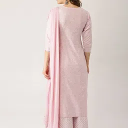 Libas Baby Pink Cotton Printed Kurta Palazzo Set With Dupatta image 2
