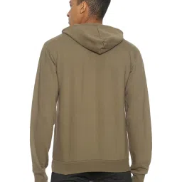 Campus Sutra Olive Hooded Sweatshirt image 2