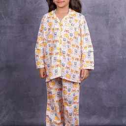Biglilpeople Kids Printed Lapel Collar Night suit-picture-35