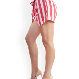 Belle Fille Red & White Striped Shorts image 4