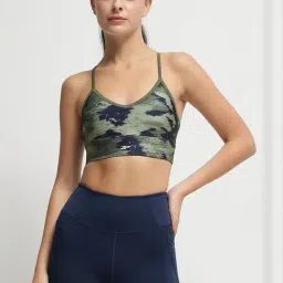 Reebok Green Regular Fit Printed Sports Bra-image-68