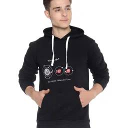 Campus Sutra Black Hooded Sweatshirt image 1