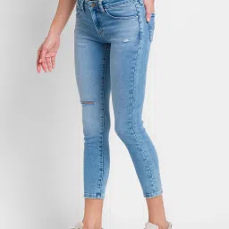 Spykar Blue Mid Rise Jeans image 3