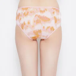 Clovia Yellow & White Printed Hipster Panty image 2