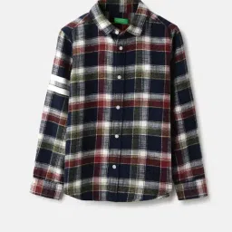 United Colors of Benetton Boys Multicolor Cotton Checks Full Sleeves Shirts-picture-21