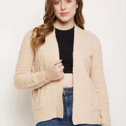 MADAME Beige Crochet Pattern Shrug-picture-35