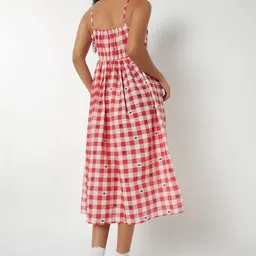 max Checked A-Line Midi Dress image 3