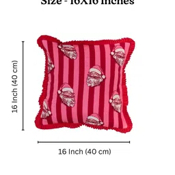 BandBox Pink & White Woollen Square Cushion Covers image 2