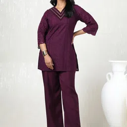 Soch Embroidered Tunic With Trousers Co-Ord-image-42