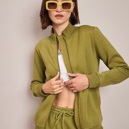 SASSAFRAS Women Fleece Sporty Jacket with Embroidered-picture-34