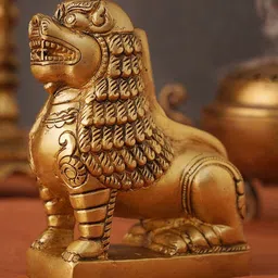 JAYPORE Gold-Toned & Black Tibetan Temple Lion Idol Showpiece-image-40