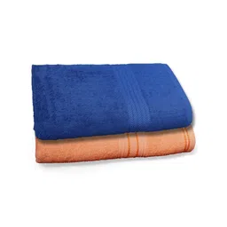 Dreamscape Blue & Orange Colored 2 Pieces Pure Cotton 520 GSM Bath Towel-picture-34
