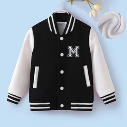 Mark & Mia Full Sleeves Winter Jacket With Alphabet Print - Black-picture-23