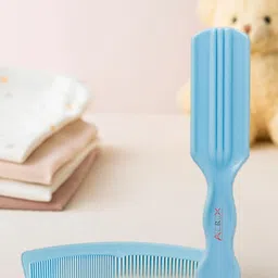 AEREX Baby Comb & Soft Brush Set | Natural Soft Bristles Grooming Hair Care Products for Babies | Infants | Baby Brush Set | Ideal for Baby Grooming Set | Perfect Baby Gift (Blue)-picture-17