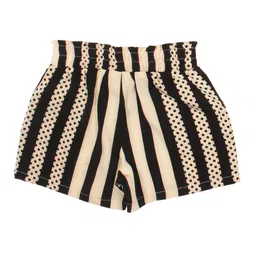 Cutecumber Pack Of 2 Floral & Striped Printed Shorts - Black & Fuchsia image 3