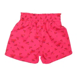 Cutecumber Pack Of 2 Floral & Striped Printed Shorts - Black & Fuchsia image 4