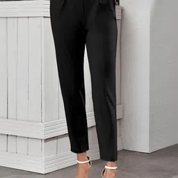 MULTIWA Women Smart Tapered Fit High-Rise Korean Pants-image-14