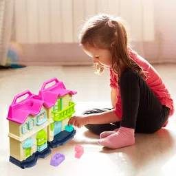 VGRASSP Kiddy Doll House Toy Set For Kids With Door Bell And Openable Doors - Pretend Play Home Set For Girls With 6 Accessories - Color May Vary image 5