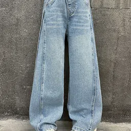 LULU & SKY Girls Wide Leg High-Rise Highly Distressed Heavy Fade Jeans-picture-32