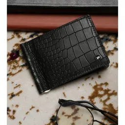 Louis Philippe Men Black Textured Genuine Leather Wallet image 1