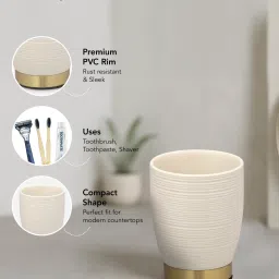 OBSESSIONS Set Of 4 White Ceramic Bathroom Set image 4