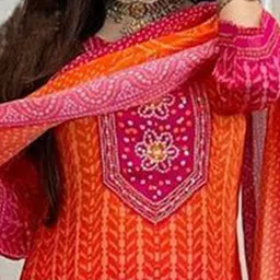 GoSriKi Women Ethnic Motifs Printed Regular Thread Work Kurta with Trousers & With Dupatta image 4