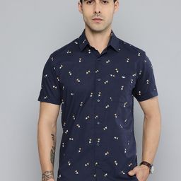 Mufti Slim Fit Geometric Printed Pure Cotton Casual Shirt-picture-38
